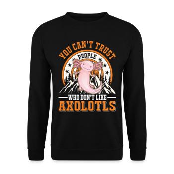 Axolotl Gift Tail Lurch - Unisex Sweatshirt - black - Front - Alina (178cm) & Michal (187cm)