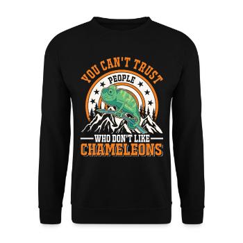 Chameleon Gift Chameleon - Unisex Sweatshirt - black - Front - Alina (178cm) & Michal (187cm)