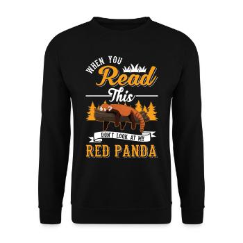 Red Panda Gift Cat Bear - Unisex Sweatshirt - black - Front - Alina (178cm) & Michal (187cm)