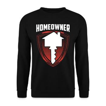 Hauseigentümer Hausbesitzer Haus Hausherr - Unisex Pullover - Schwarz - Vorne - Alina (178cm) & Michal (187cm)