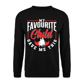 Mein Lieblingskind Hat Mir Das Geschenkt Papa - Unisex Pullover - Schwarz - Vorne - Alina (178cm) & Michal (187cm)
