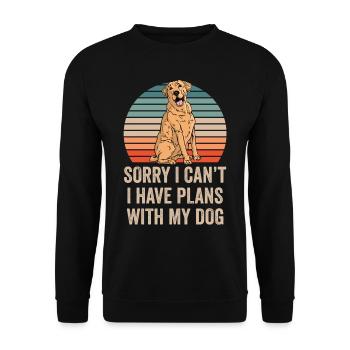 Je ne peux malheureusement pas avoir de projets avec mon chien - Sweat-shirt Unisexe - noir - Devant - Alina (178cm) & Michal (187cm)