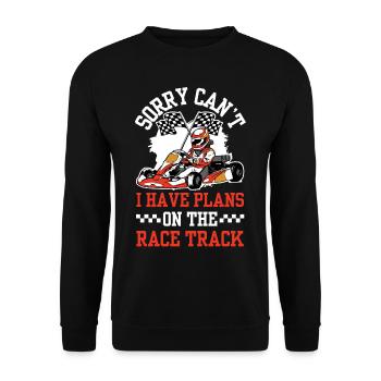 Kann Nicht Ich Habe Pläne Für Die Kartbahn Kart - Unisex Pullover - Schwarz - Vorne - Alina (178cm) & Michal (187cm)