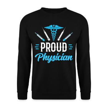 Fier médecin Profession Médecine Docteur - Sweat-shirt Unisexe - noir - Devant - Alina (178cm) & Michal (187cm)