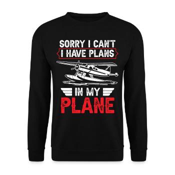 Je ne peux pas avoir de plans dans mon avion - Sweat-shirt Unisexe - noir - Devant - Alina (178cm) & Michal (187cm)