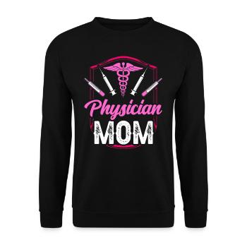 Médecin Mère Médecine Profession médicale Médecin - Sweat-shirt Unisexe - noir - Devant - Alina (178cm) & Michal (187cm)