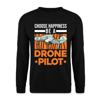 Drone Pilote Cadeau Drone Quadcopter - Sweat-shirt Unisexe - noir - Devant - Alina (178cm) & Michal (187cm)