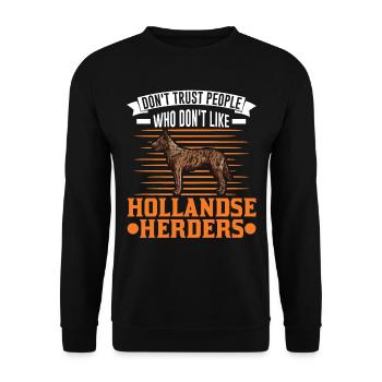 Hollandse Herder Hollandse Herderdshond - Unisex Pullover - Schwarz - Vorne - Alina (178cm) & Michal (187cm)