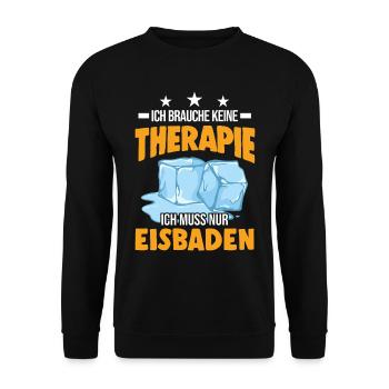 Eisbad Therapie Eisbaden Winterbad Eisschwimmen - Unisex Pullover - Schwarz - Vorne - Alina (178cm) & Michal (187cm)