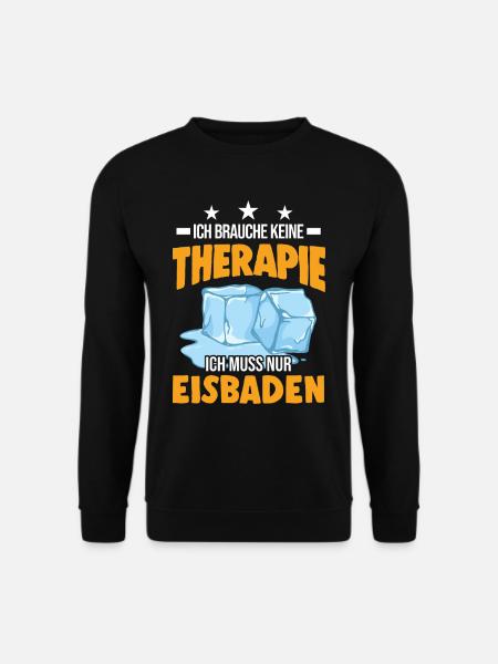 Eisbad Therapie Eisbaden Winterbad Eisschwimmen - Unisex Pullover - Schwarz