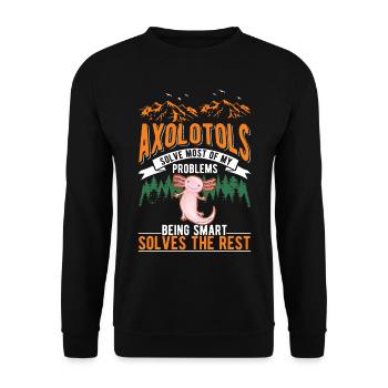 Axolotl Gift Tail Lurch - Unisex Sweatshirt - black - Front - Alina (178cm) & Michal (187cm)