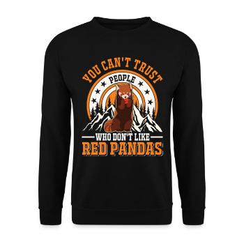 Red Panda Gift Cat Bear - Unisex Sweatshirt - black - Front - Alina (178cm) & Michal (187cm)
