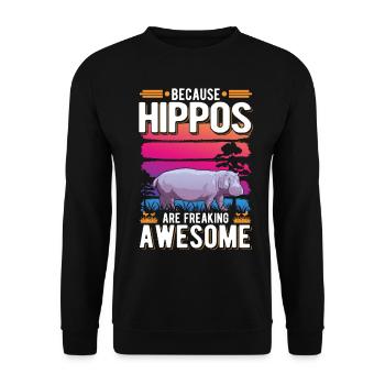 Hippo Gift Hippo Hippo Hippo - Unisex Sweatshirt - black - Front - Alina (178cm) & Michal (187cm)