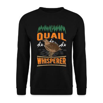 Cadeau d’éleveur de cailles Chuchoteur de caille - Sweat-shirt Unisexe - noir - Devant - Alina (178cm) & Michal (187cm)