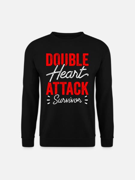 Double Heart Attack Surviving Heart Attack - Unisex Sweatshirt - black