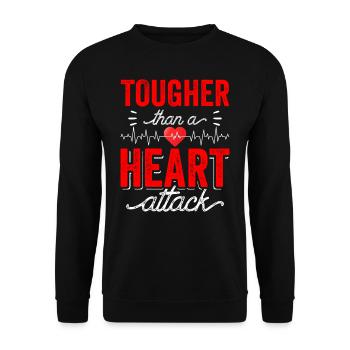 Härter Als Ein Herzinfarkt Herzanfall Herzattacke - Unisex Pullover - Schwarz - Vorne - Alina (178cm) & Michal (187cm)