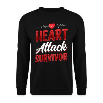 Überlebender Eines Herzinfarkts Herzinfarkt - Unisex Pullover - Schwarz - Vorne - Alina (178cm) & Michal (187cm)