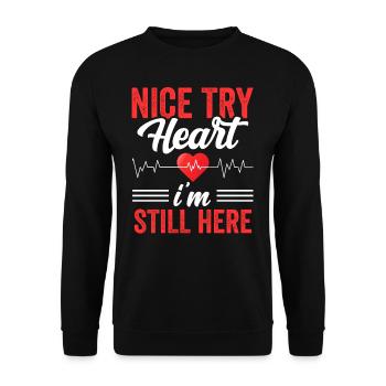Bon cœur d’essai je suis toujours là - Sweat-shirt Unisexe - noir - Devant - Alina (178cm) & Michal (187cm)