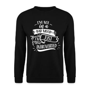 Nicht Schlecht Gelaunt Ich Bin Nur Introvertiert - Unisex Pullover - Schwarz - Vorne - Alina (178cm) & Michal (187cm)