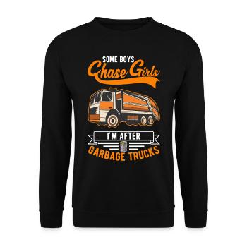 Müllmann Gift Garbage Collection Garbage Truck - Unisex Sweatshirt - black - Front - Alina (178cm) & Michal (187cm)