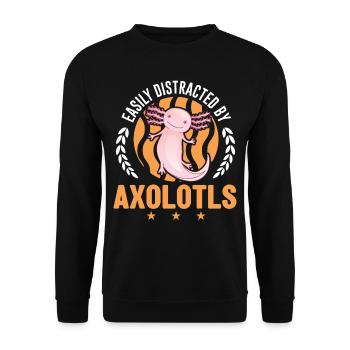 Facilement distrait par Axolotls Tail Luch - Sweat-shirt Unisexe - noir - Devant - Alina (178cm) & Michal (187cm)