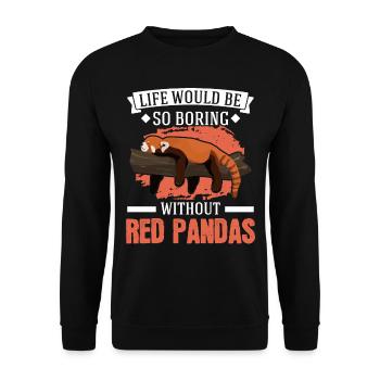 Panda Rouge Cadeau Panda Rouge - Sweat-shirt Unisexe - noir - Devant - Alina (178cm) & Michal (187cm)