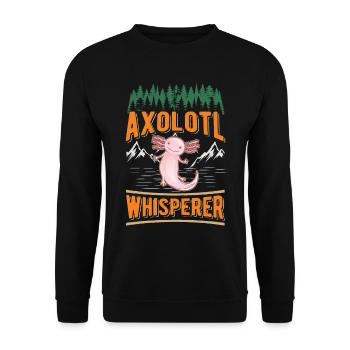 Axolotl Whisperer Tail Lurch - Unisex Sweatshirt - black - Front - Alina (178cm) & Michal (187cm)