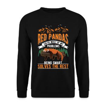Red Panda Gift Cat Bear - Unisex Sweatshirt - black - Front - Alina (178cm) & Michal (187cm)