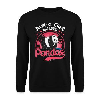 Just a Girl Who loves Pandas Girls - Unisex Sweatshirt - black - Front - Alina (178cm) & Michal (187cm)