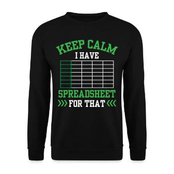 J’ai une feuille de calcul pour comptable de table - Sweat-shirt Unisexe - noir - Devant - Alina (178cm) & Michal (187cm)