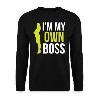 Ich Bin Mein Eigener Chef Mama CEO Gründer - Unisex Pullover - Schwarz - Vorne - Alina (178cm) & Michal (187cm)