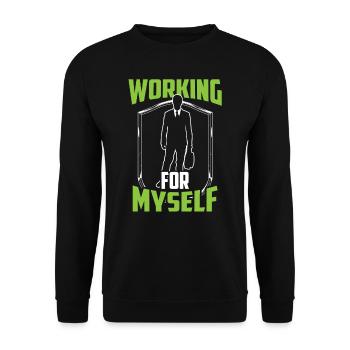 Für Mich Selbst Arbeiten CEO Unternehmer Gründer - Unisex Pullover - Schwarz - Vorne - Alina (178cm) & Michal (187cm)