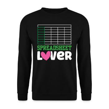 Lovers of Spreadsheets Table Spreadsheet - Unisex Sweatshirt - black - Front - Alina (178cm) & Michal (187cm)