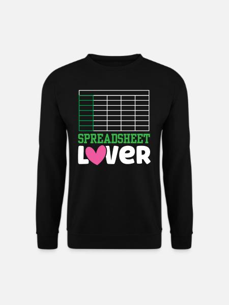 Lovers of Spreadsheets Table Spreadsheet - Unisex Sweatshirt - black