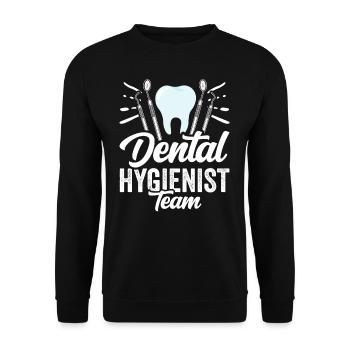 Dental Hygienist Team Dentist Dental Hygiene - Unisex Sweatshirt - black - Front - Alina (178cm) & Michal (187cm)