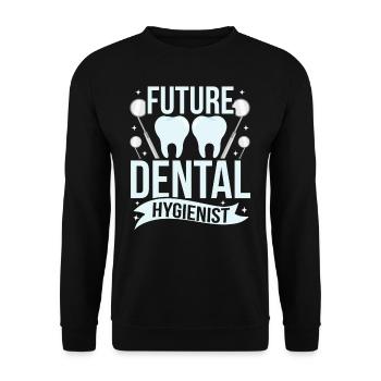 Future Dental Hygienist Dental Hygiene Team - Unisex Sweatshirt - black - Front - Alina (178cm) & Michal (187cm)