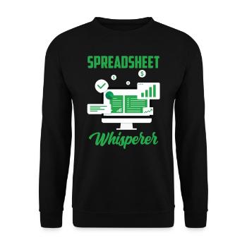 Spreadsheet Whisperer Table Accountant Work - Unisex Sweatshirt - black - Front - Alina (178cm) & Michal (187cm)