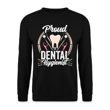 Proud Dental Hygienist Dentist Dental Hygiene - Unisex Sweatshirt - black - Front - Alina (178cm) & Michal (187cm)