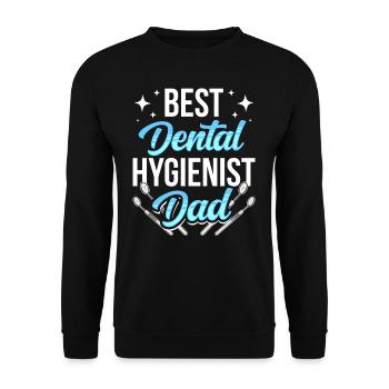 Dental Hygienist Papa Dentist Dental Hygiene Team - Unisex Sweatshirt - black - Front - Alina (178cm) & Michal (187cm)