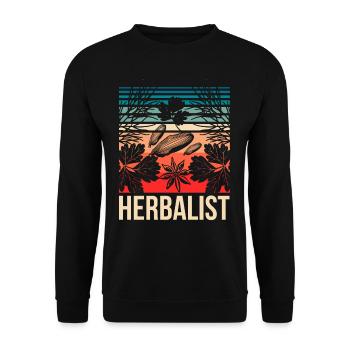 Herb Collector Herb Herb Garden - Unisex Sweatshirt - black - Front - Alina (178cm) & Michal (187cm)