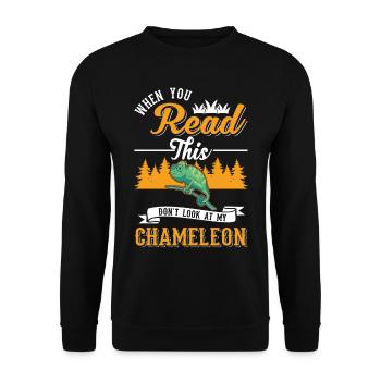 Chameleon Gift Chameleon - Unisex Sweatshirt - black - Front - Alina (178cm) & Michal (187cm)