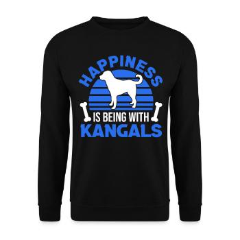 Kangal Glücklich Anatolischer Hirtenhund - Unisex Pullover - Schwarz - Vorne - Alina (178cm) & Michal (187cm)