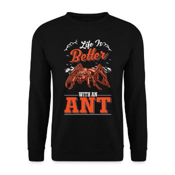 La vie est meilleure avec une fourmi de ferme de fourmis - Sweat-shirt Unisexe - noir - Devant - Alina (178cm) & Michal (187cm)
