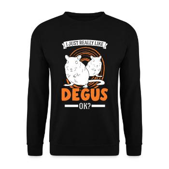 J’aime vraiment Degus, ok - Sweat-shirt Unisexe - noir - Devant - Alina (178cm) & Michal (187cm)