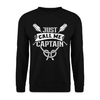 Just call me captain boating boat ship - Unisex Sweatshirt - black - Front - Alina (178cm) & Michal (187cm)