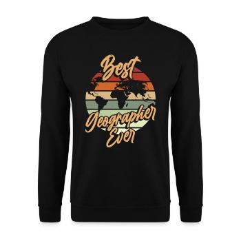 Bester Geograph Aller Zeiten Geographie Beruf - Unisex Pullover - Schwarz - Vorne - Alina (178cm) & Michal (187cm)