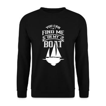 Vous pouvez me trouver sur mon bateau de navigation de plaisance - Sweat-shirt Unisexe - noir - Devant - Alina (178cm) & Michal (187cm)