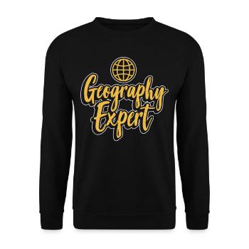 Geography Expert Geography Student Geographer - Unisex Sweatshirt - black - Front - Alina (178cm) & Michal (187cm)