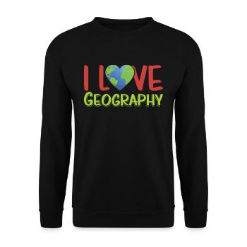 Ich Liebe Geografie Beruf Geograph Geographie - Unisex Pullover - Schwarz - Vorne - Alina (178cm) & Michal (187cm)