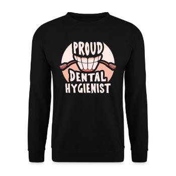 Proud Dental Hygienist Dental Hygiene Dentist - Unisex Sweatshirt - black - Front - Alina (178cm) & Michal (187cm)